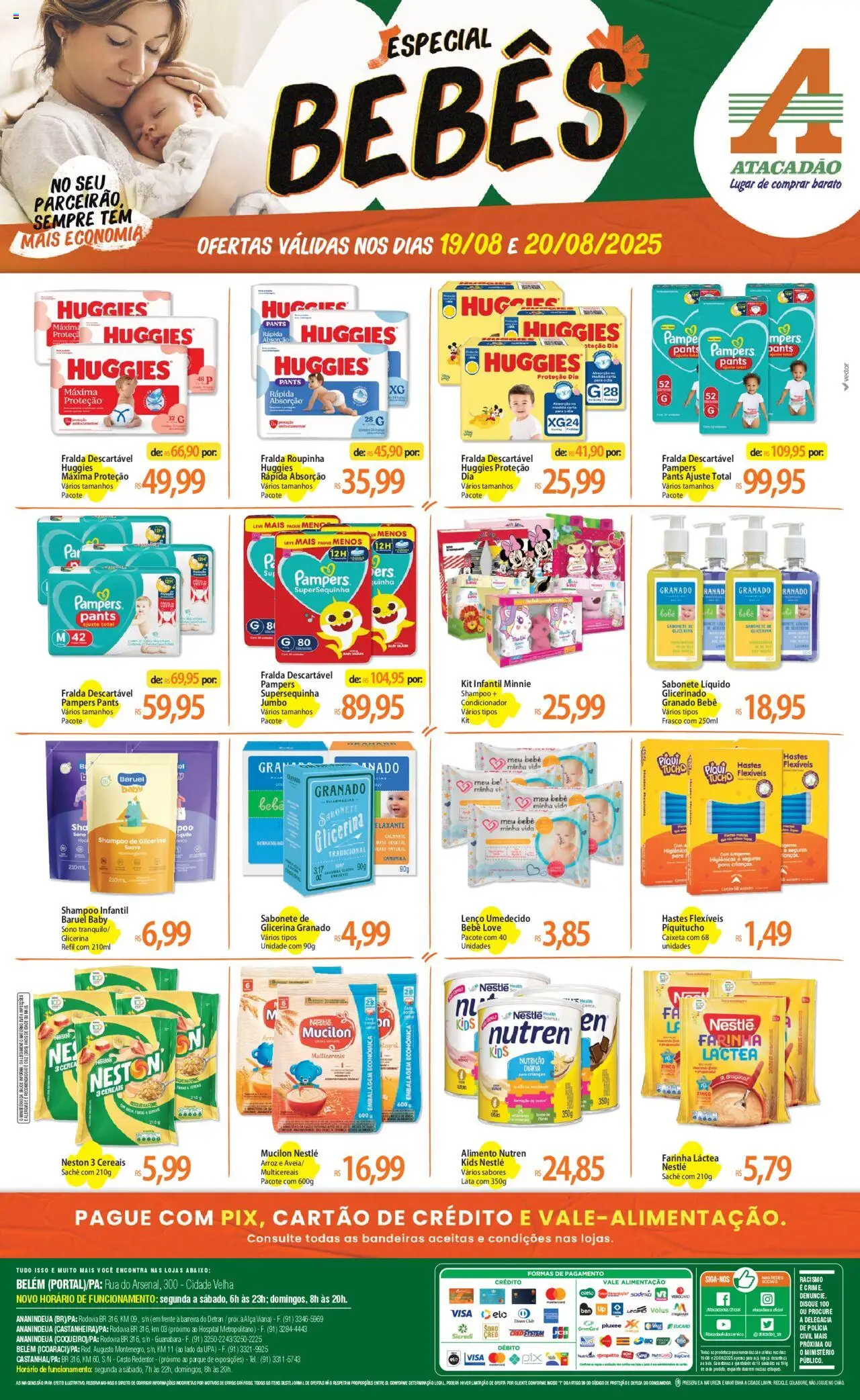 Atacadão folheto "Ofertas - PA" válido a partir de 19/08/2025 - número de página 1 - Pá, Shampoo, Base, Sabonete, Sabonete líquido, Pampers, Pó, Lenço