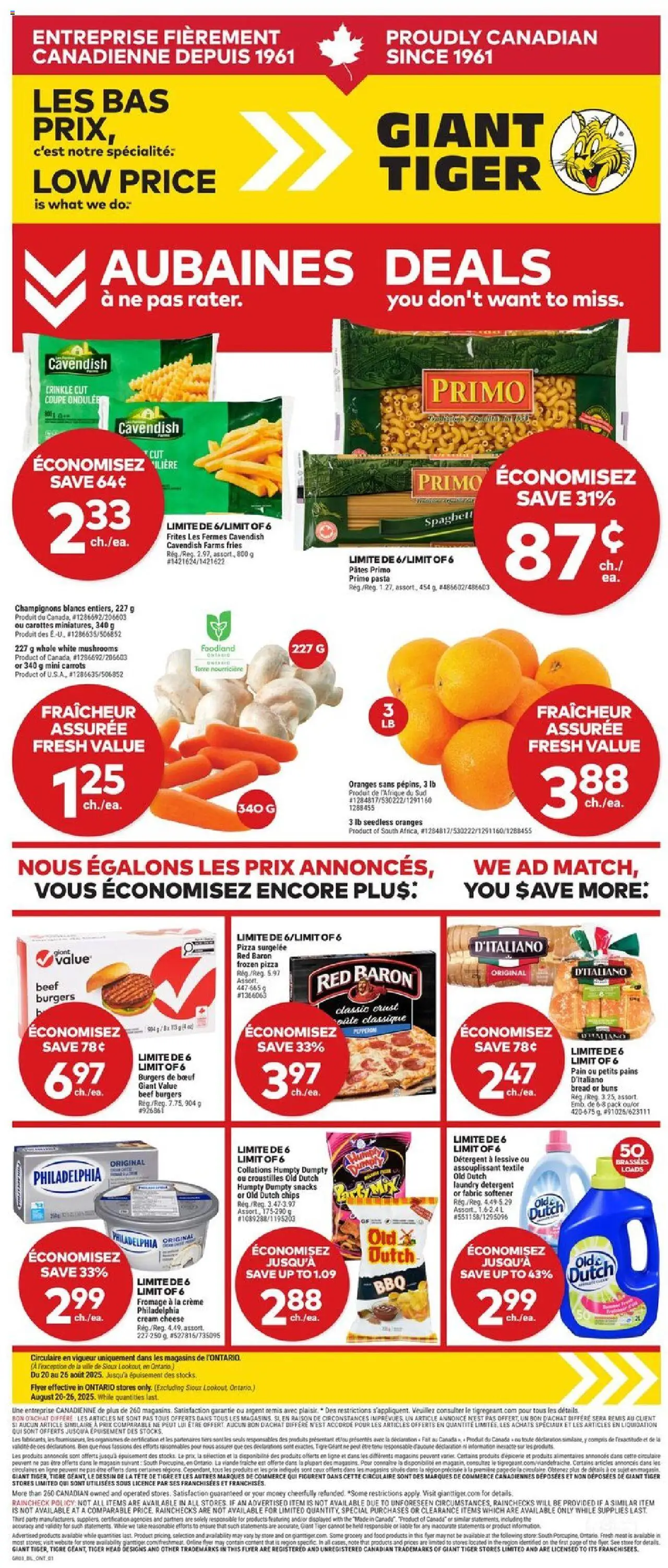 Giant Tiger flyer valid from Aug 20, 2025 - page number 1
