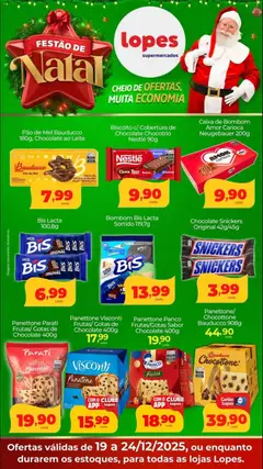 Pré-Visualização do folheto "Ofertas de Natal" da loja Lopes Supermercados válido a partir de 19/12/2025
