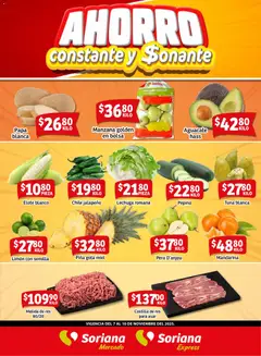 Vista previa las ofertas de la tienda Soriana - Fin de Semana Mercado: BCS, Son y Sin desde el 07/11/2025 