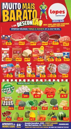 Pré-Visualização do folheto "Ofertas Muito Mais Barato" da loja Lopes Supermercados válido a partir de 21/10/2025