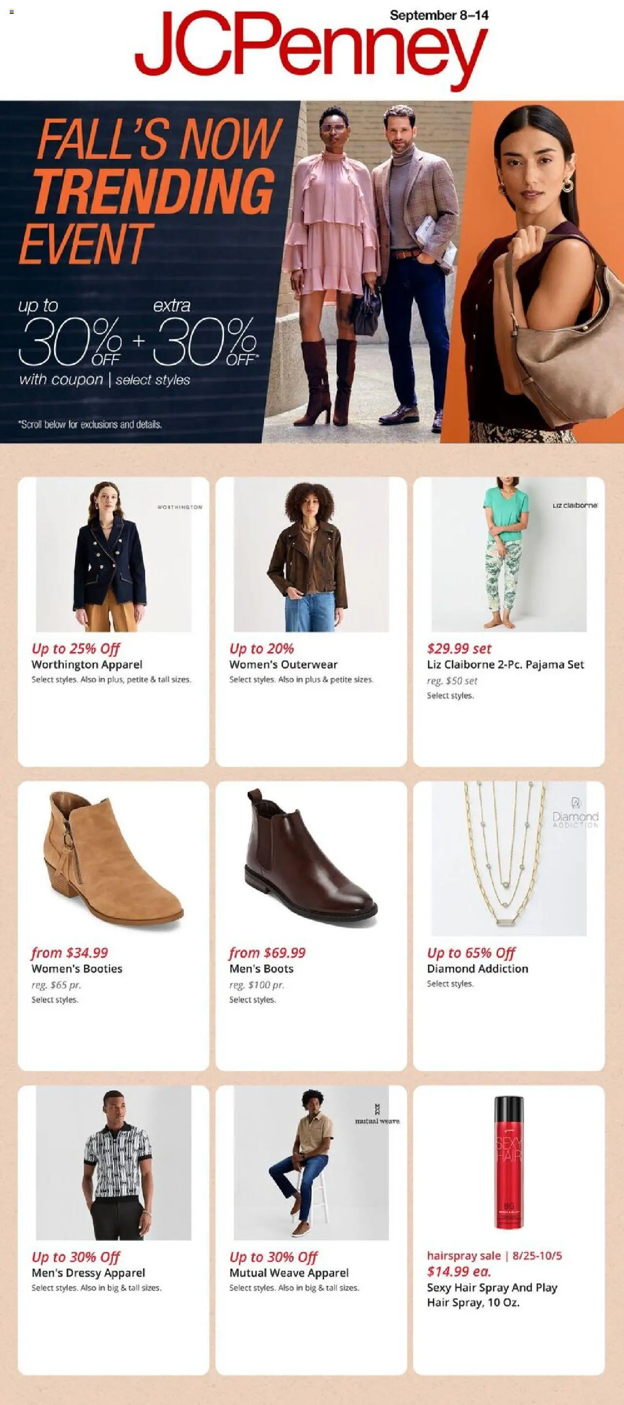 JCPenney Weekly Ad from 09/08/2025 - Flyer - Page number 1