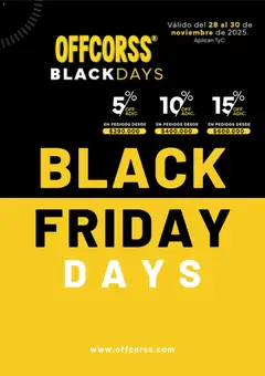  Vista previa del prospecto Black Friday del almacen Offcorss válida del 28/11/2025 al 30/11/2025