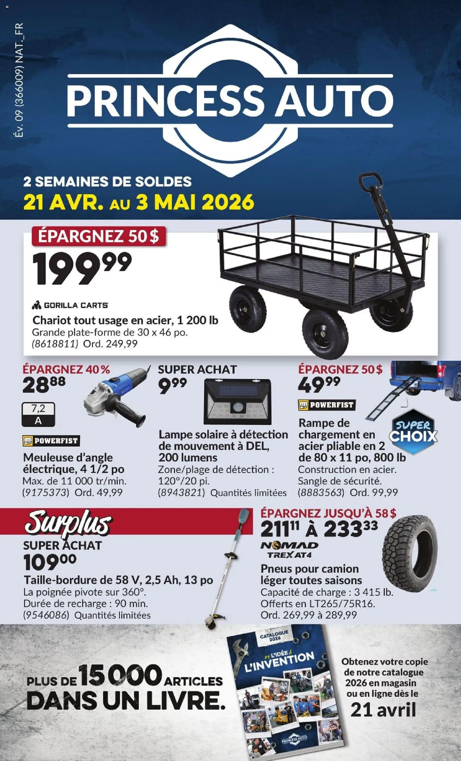 Preview of leaflet Princess Auto circulaire - 2 Semaines de Soldes ! from shop Princess Auto is valid from Apr 21, 2026