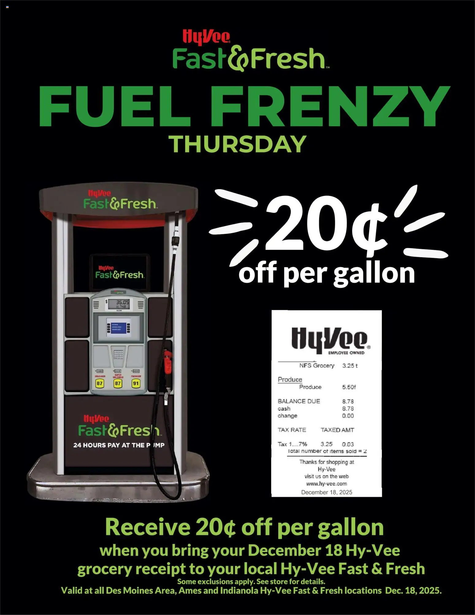 Ad Preview of HyVee Fuel Frenzy from 12/18/2025