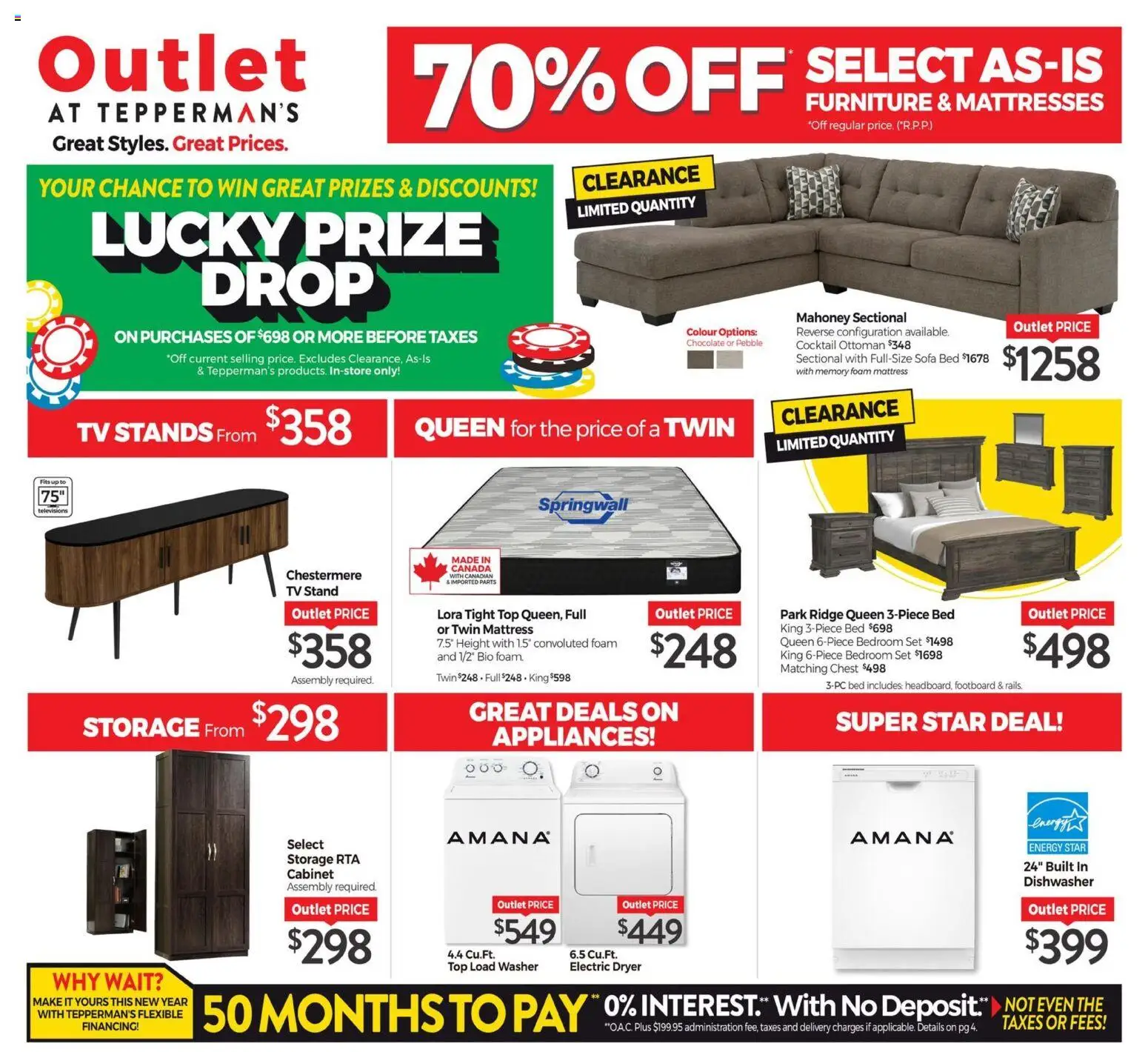 Preview of leaflet Outlet from shop Tepperman's is valid from Jan 08, 2026