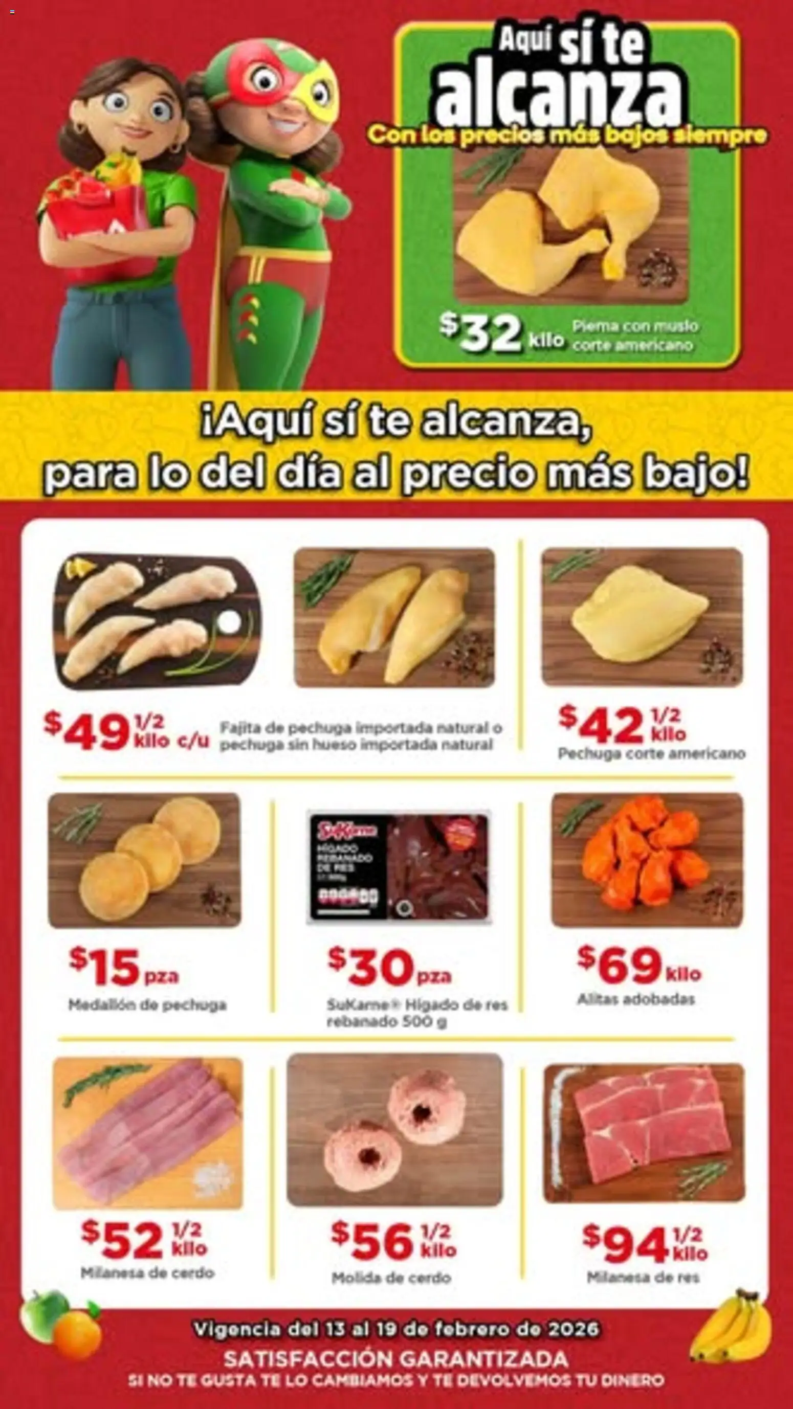 Vista previa las ofertas de la tienda Bodega Aurrerá - Folleto Ofertas desde el 13/02/2026 - Té, Hígado, Cerdo, Milanesa, Res