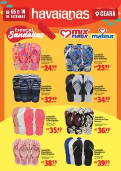 Pré-Visualização do folheto "Ofertas Especial de Havaianas" da loja Mateus válido a partir de 05/12/2025
