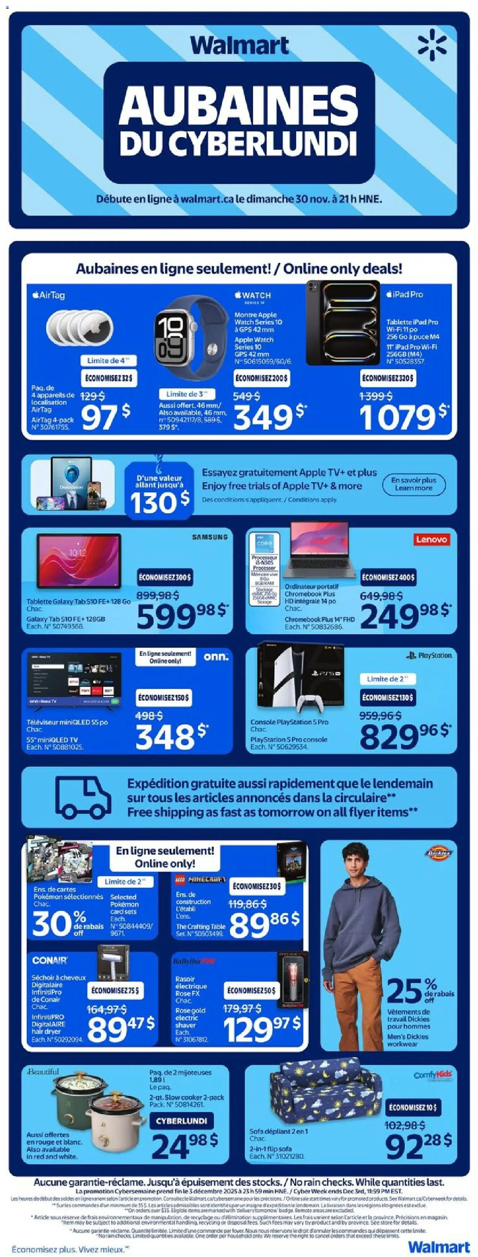 Preview of leaflet Cyber Monday Circulaire from shop Walmart is valid from Nov 30, 2025