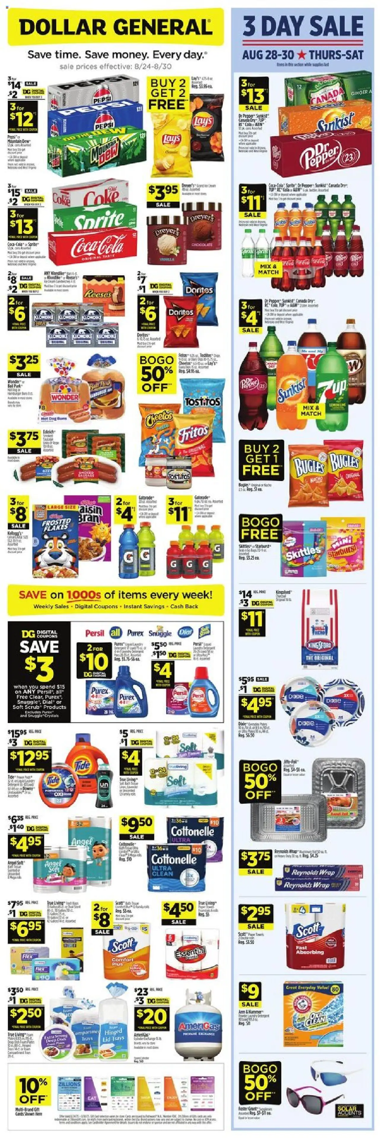 Dollar General AD for next week (08/24/2025) >> Sales Ad - Page number 1
