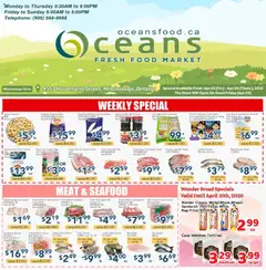 Un aperçu du dépliant Oceans weekly flyer - Mississauga du magasin Oceans est valide à partir 3 avr. 2026
