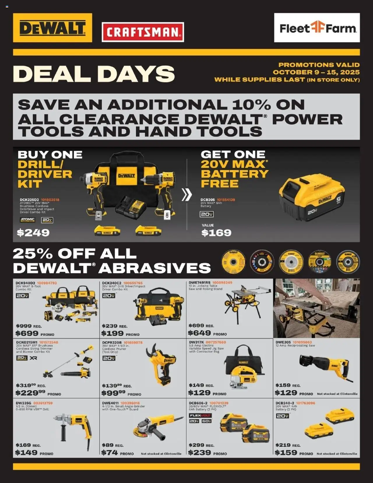 Mills Fleet Farm DeWalt Days Preview from 10/06/2025 - Flyer - Page number 1