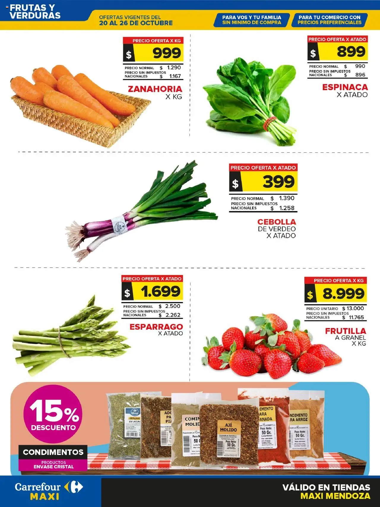 Carrefour Frutas y Verduras - Mendoza del 20/10/2025 >> Catálogo