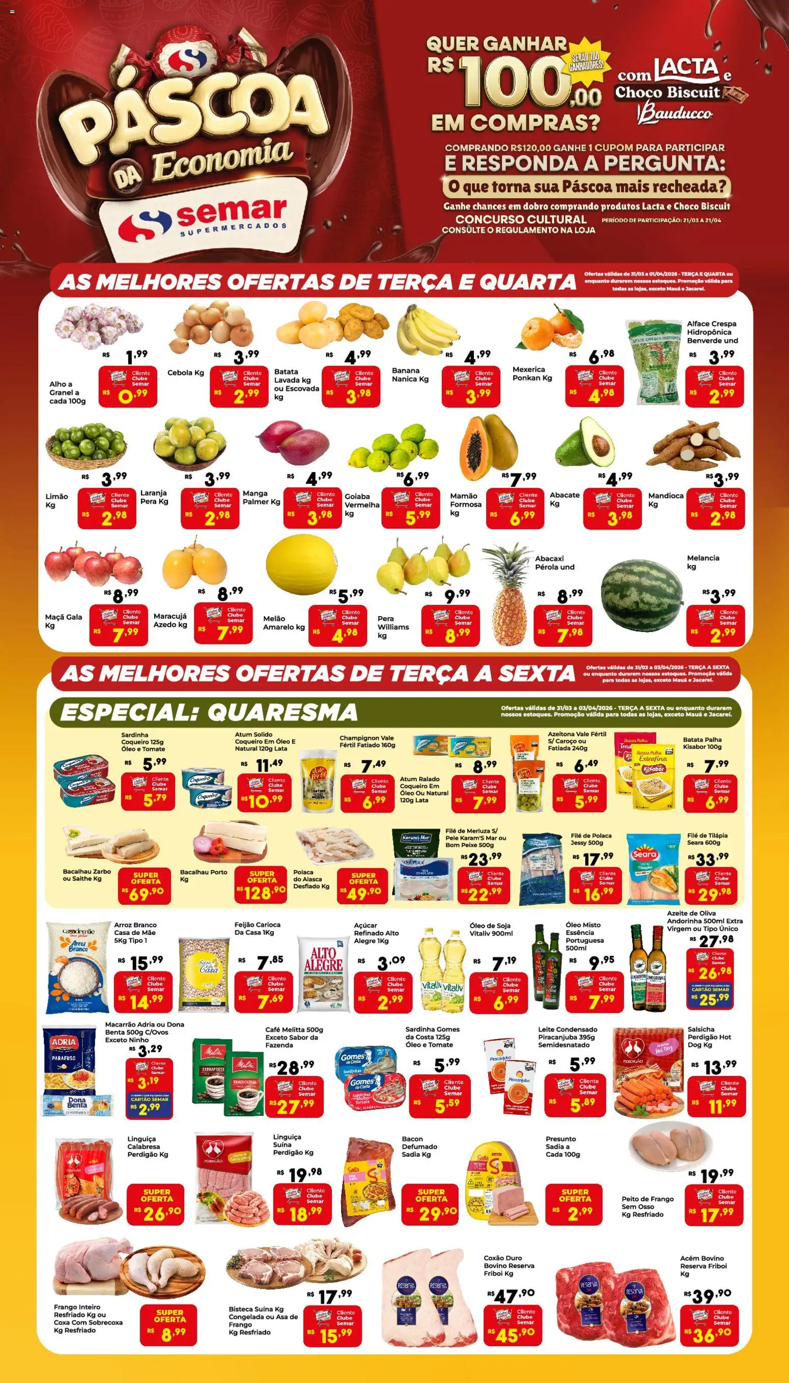 Pré-Visualização do folheto "Semar Supermercado - Ofertas da semana" da loja Semar Supermercado válido a partir de 31/03/2026