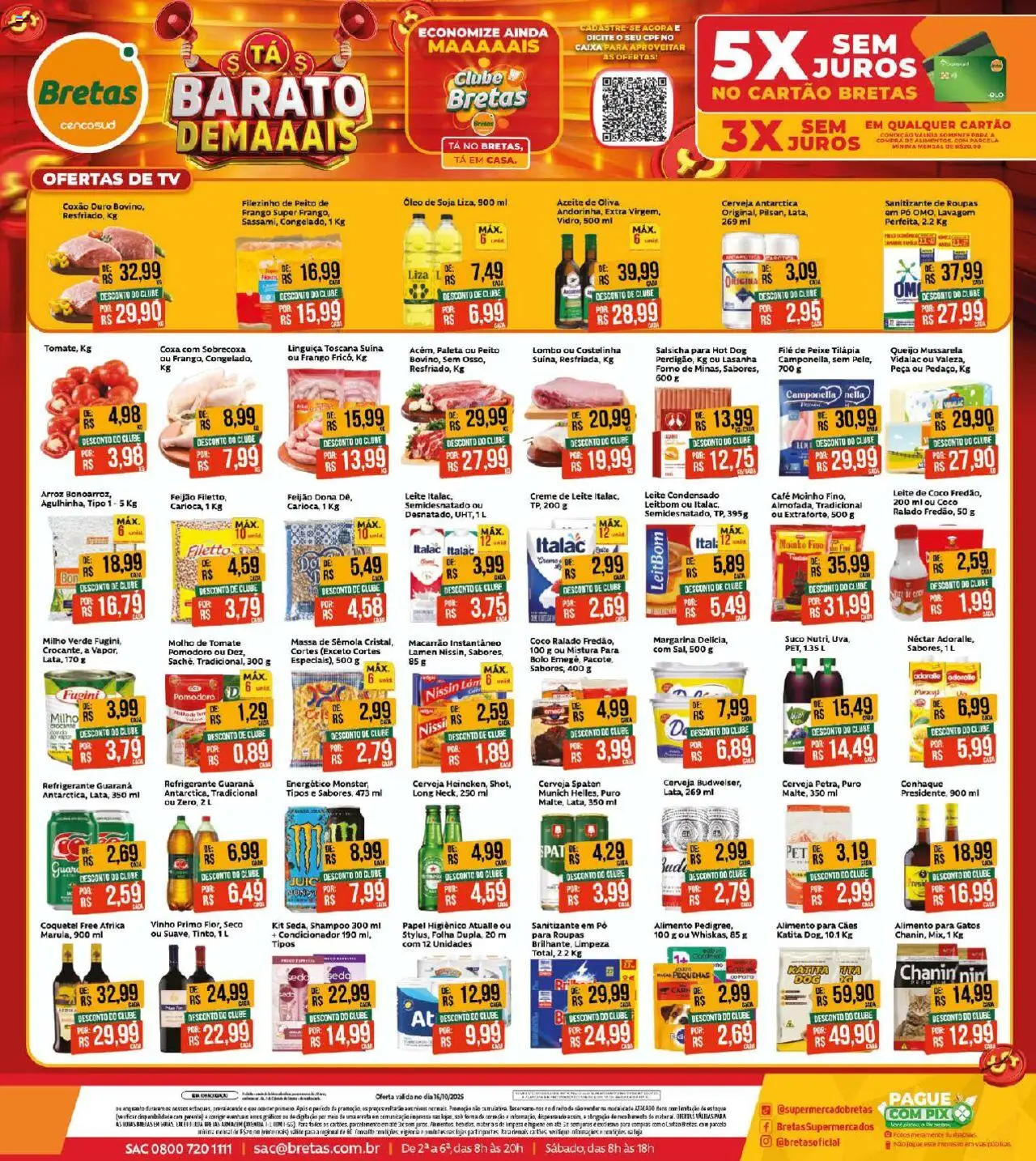 Bretas folheto "Ofertas do Dia" válido a partir de 16/10/2025 - número de página 1