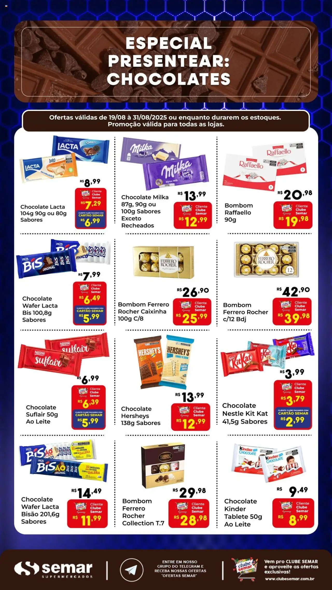 Semar Supermercado folheto "Ofertas Especial Chocolates" válido a partir de 19/08/2025 - número de página 1
