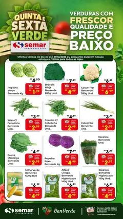 Pré-Visualização do folheto "Ofertas BenVerde" da loja Semar Supermercado válido a partir de 30/10/2025