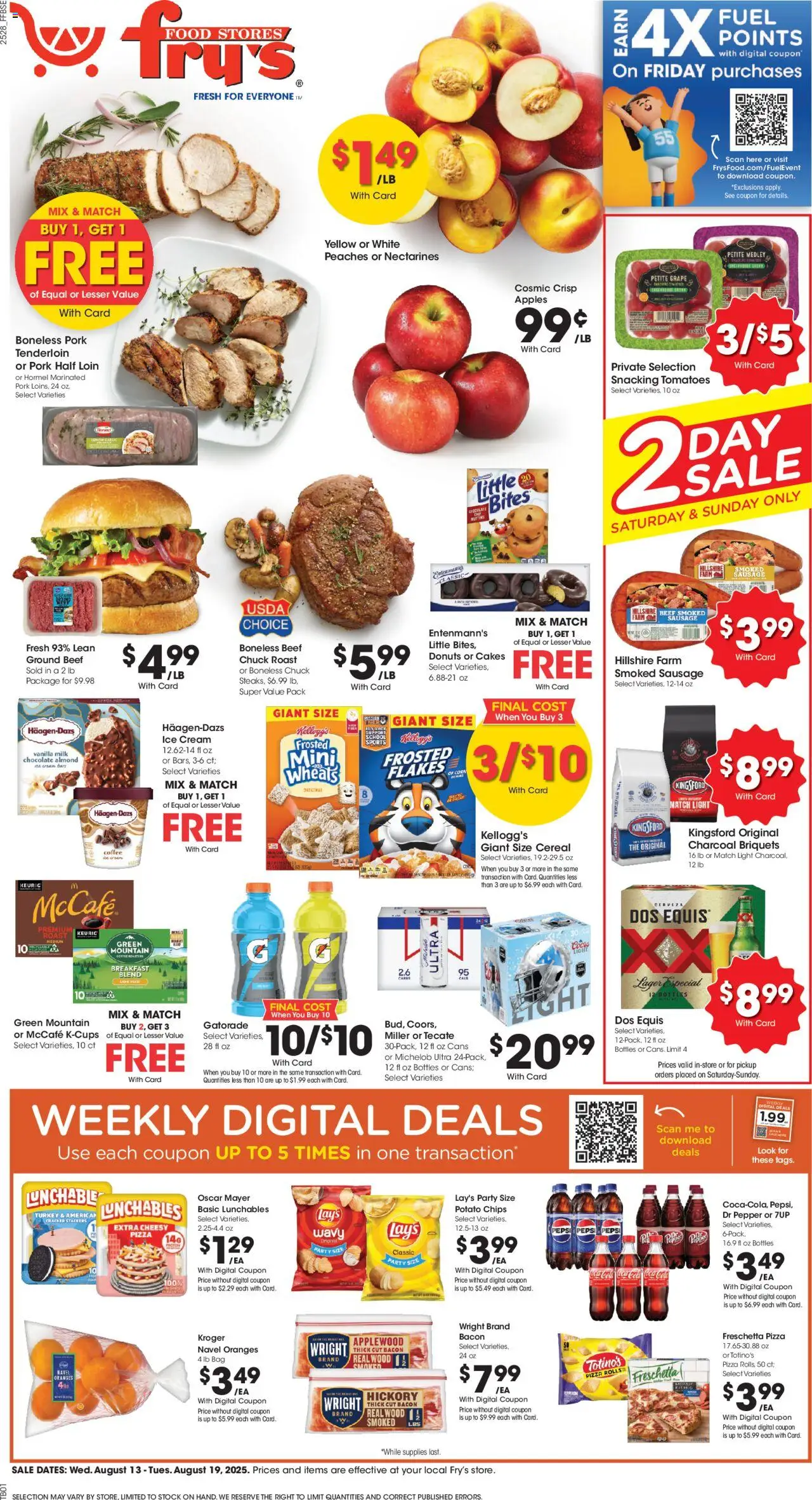Fry's Food Weekly Ad from 08/13/2025 - Flyer - Page number 1
