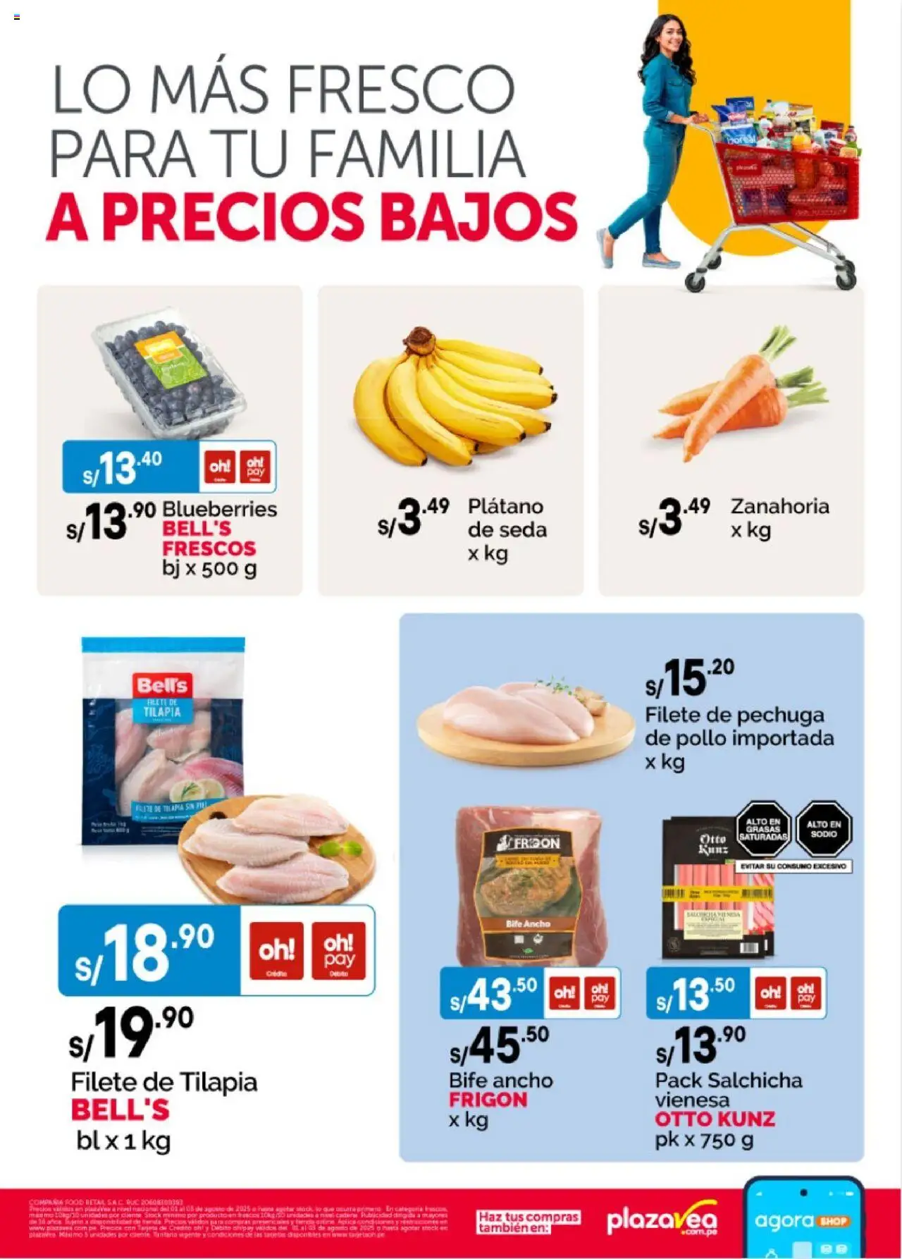 Plaza Vea Aviso Fds Frescos N1 (01/08/2025 - 03/08/2025) - ofertas de hoy - número de página 1 - Pollo, Zanahoria, Tilapia, Pechuga de pollo, Filete