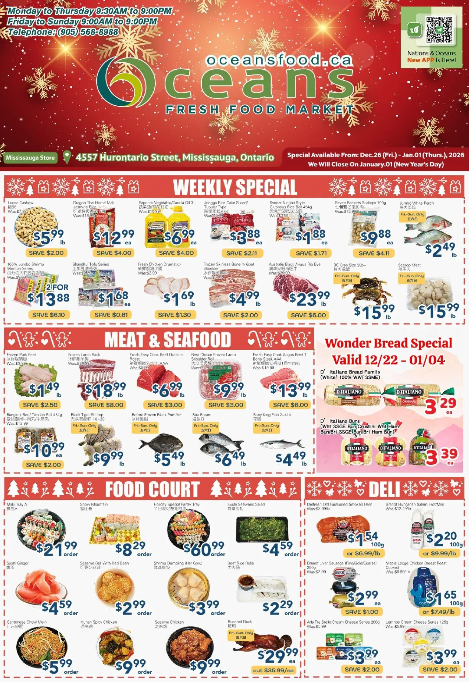 Preview of leaflet Weekly Flyer - Mississauga from shop Oceans is valid from Dec 26, 2025