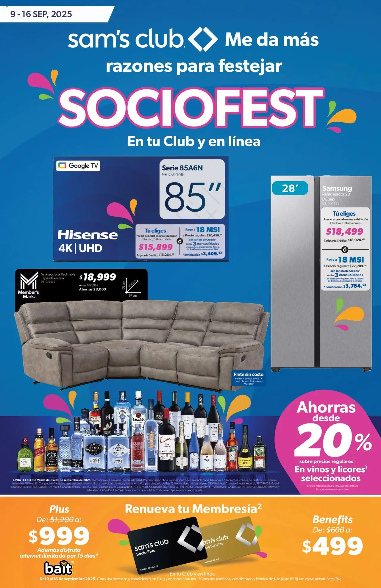 Catálogo Socio Fest Frontera Sam's Club y sus promociones válidas desde el 09/09/2025 - Número de página 1