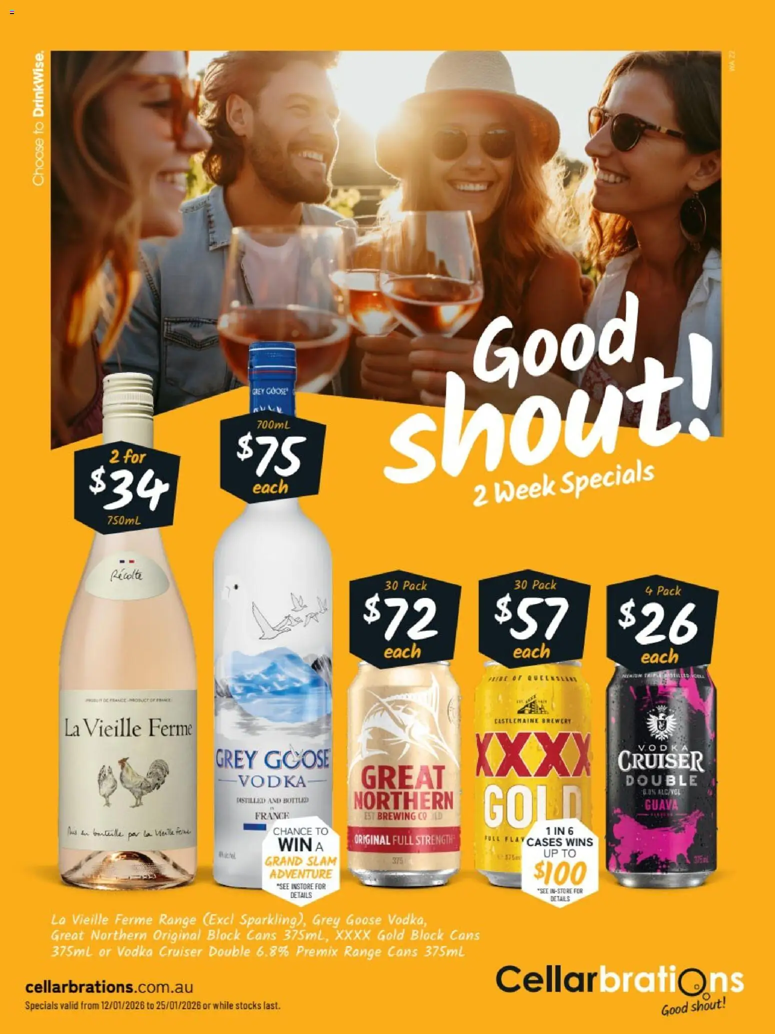 Preview of catalogue Catalogue Albany, Australind, York from shop Cellarbrations valid 12/01/2026 - Grey Goose, Vodka, Goose