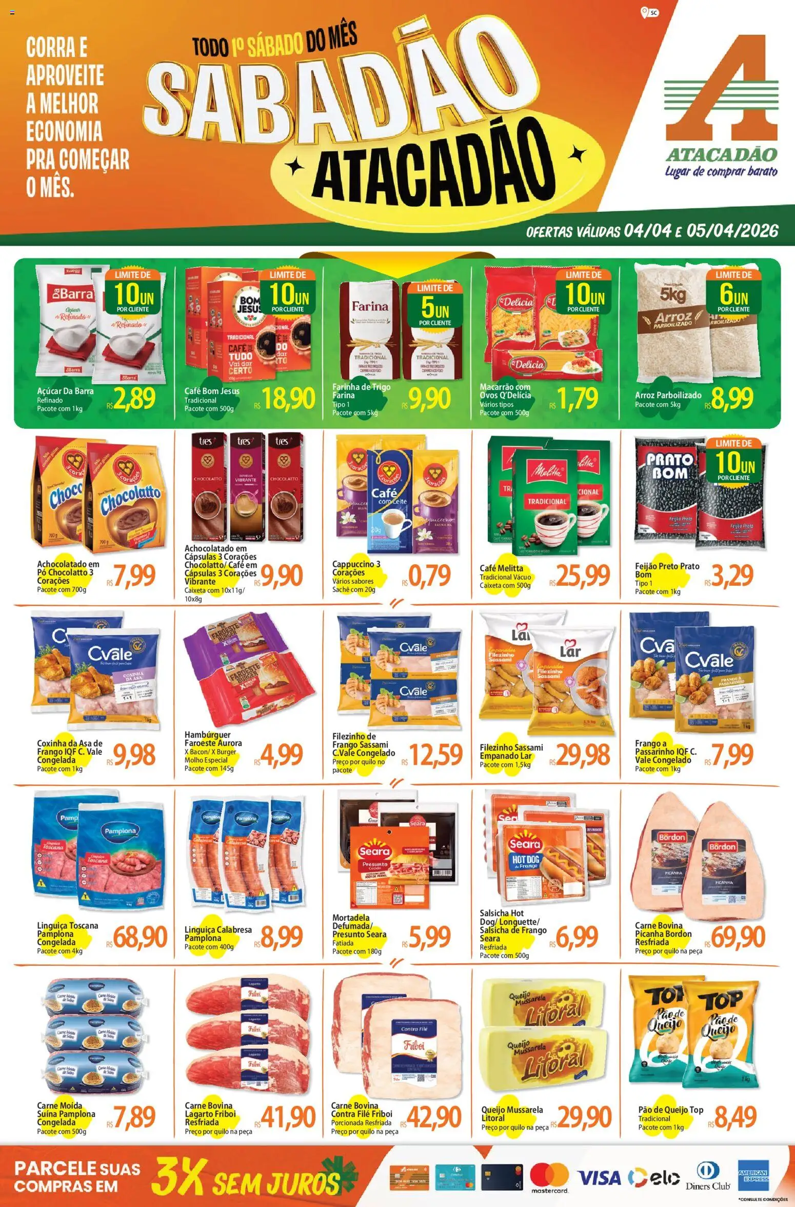 Pré-Visualização do folheto "Atacadão ofertas - SC" da loja Atacadão válido a partir de 04/04/2026