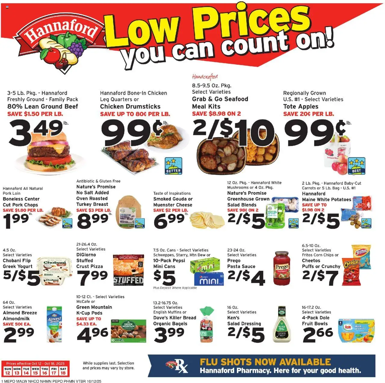 Hannaford Weekly Ad from 10/12/2025 - Flyer - Page number 1