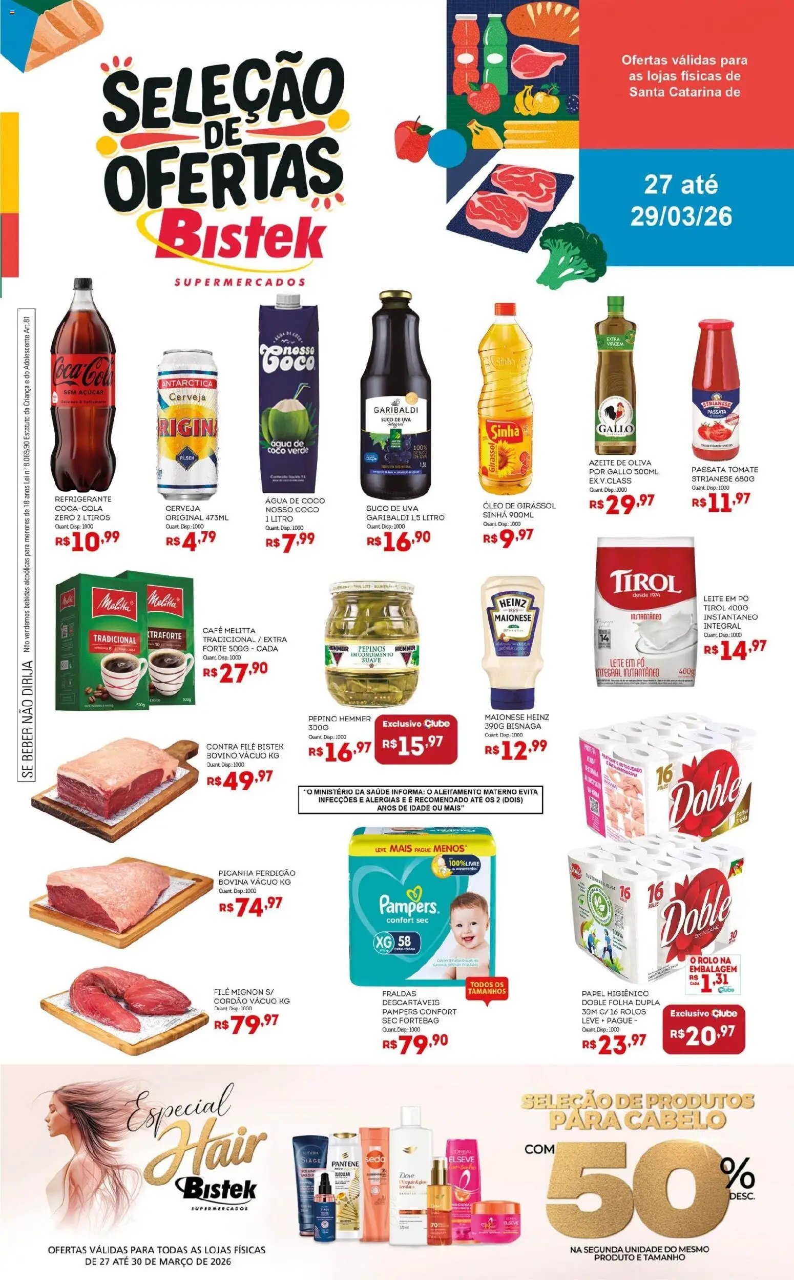 Pré-Visualização do folheto "Bistek Supermercados ofertas Seleção " da loja Bistek Supermercados válido a partir de 27/03/2026