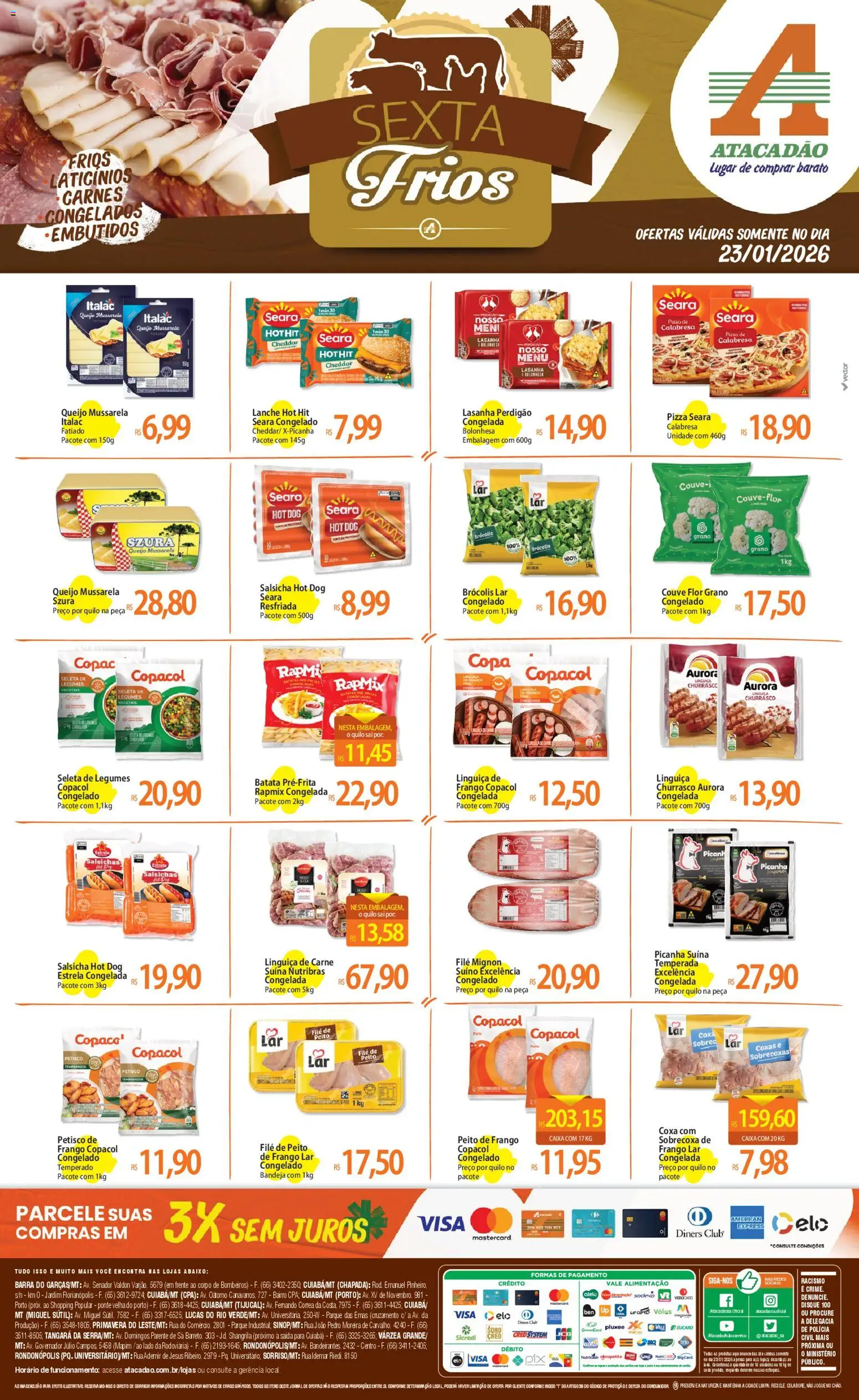 Pré-Visualização do folheto "Ofertas - MT" da loja Atacadão válido a partir de 23/01/2026