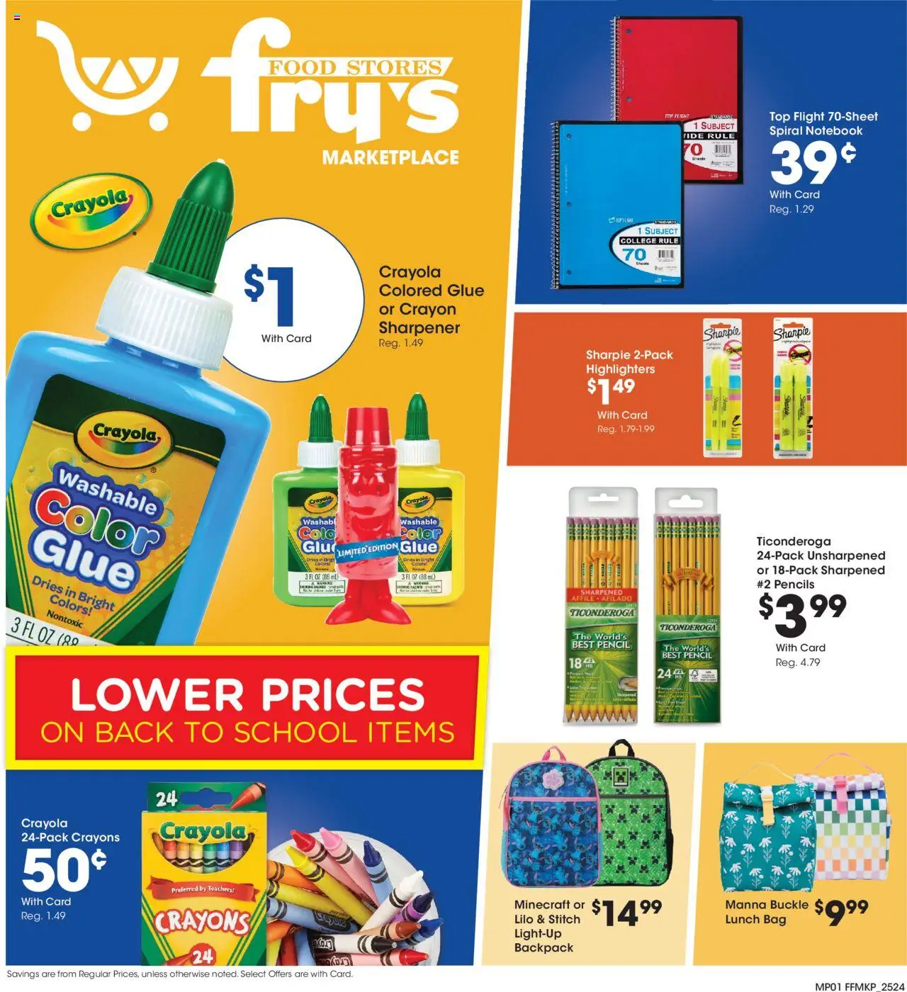 Fry's Food Home & Apparel from 07/16/2025 - Flyer - Page number 1 - Pencil, Backpack, Notebook, Bag