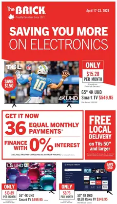 Preview of leaflet The Brick - Electronics flyer from shop The Brick is valid from Apr 17, 2026