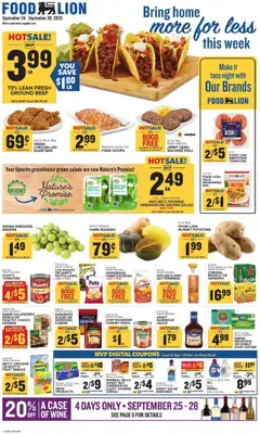 Ad Preview of Food Lion Weekly Ad from 09/24/2025