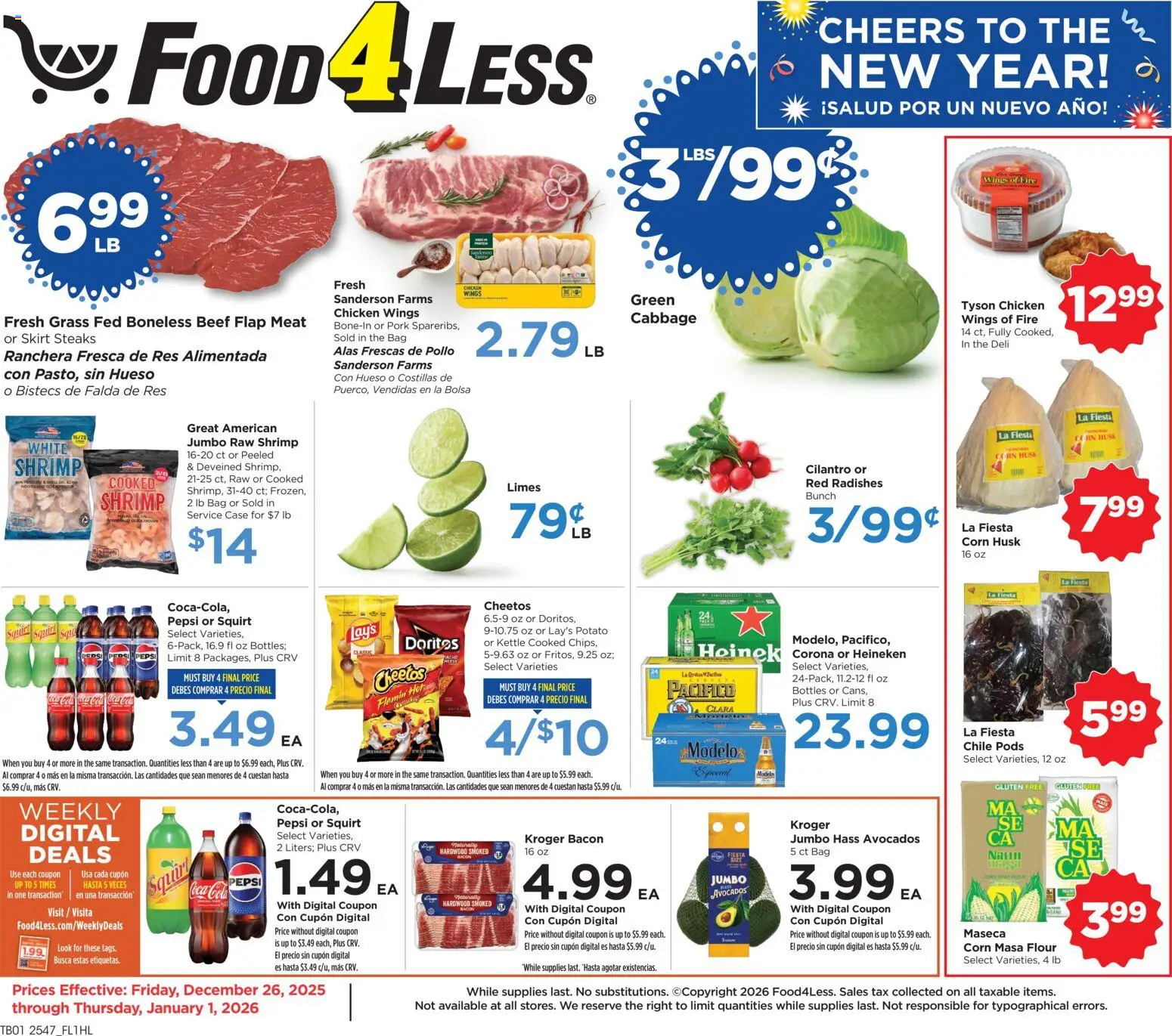 Ad Preview of Food 4 Less Weekly Ad from 12/26/2025