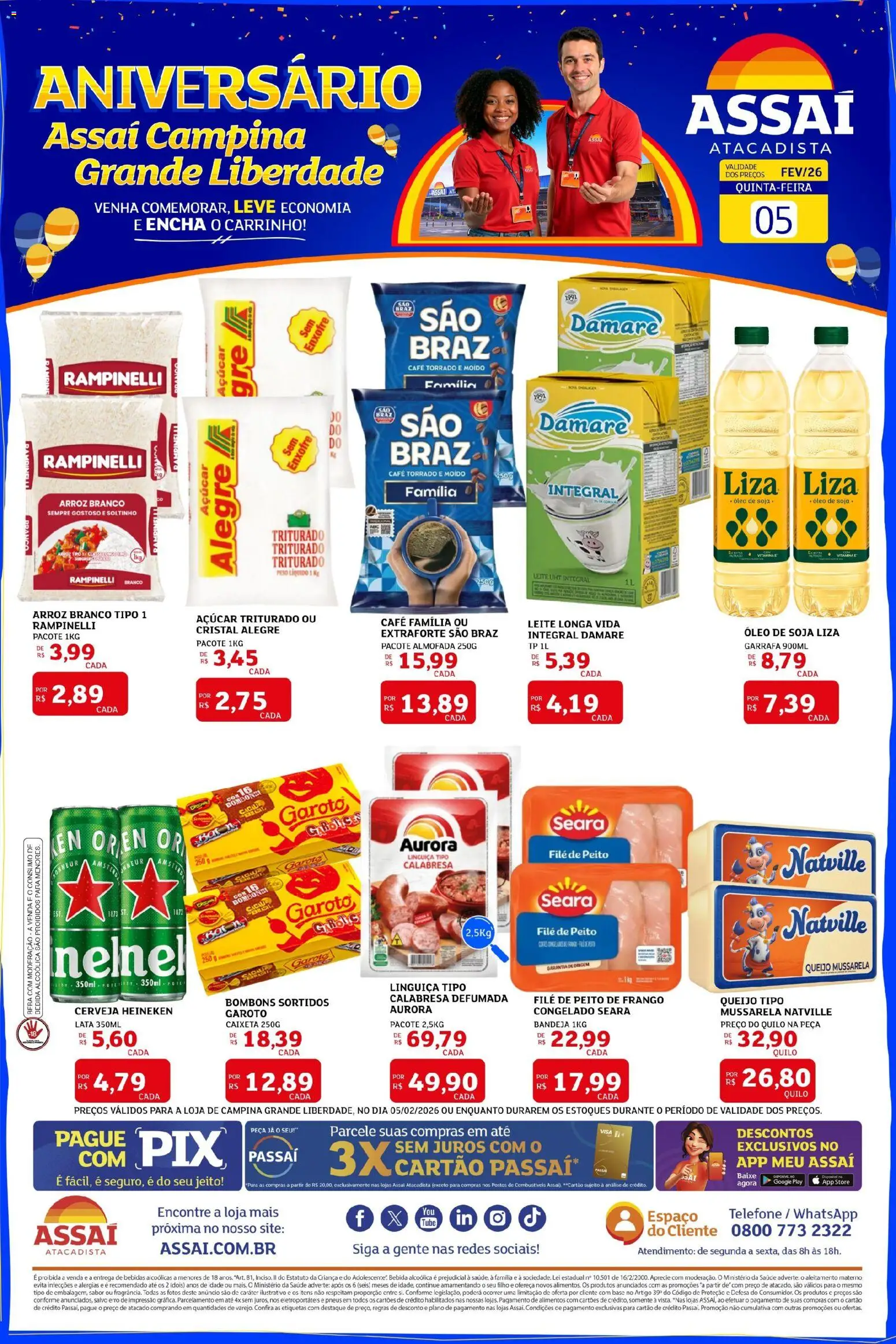 Pré-Visualização do folheto "Encarte - PB" da loja Assaí Atacadista válido a partir de 05/02/2026