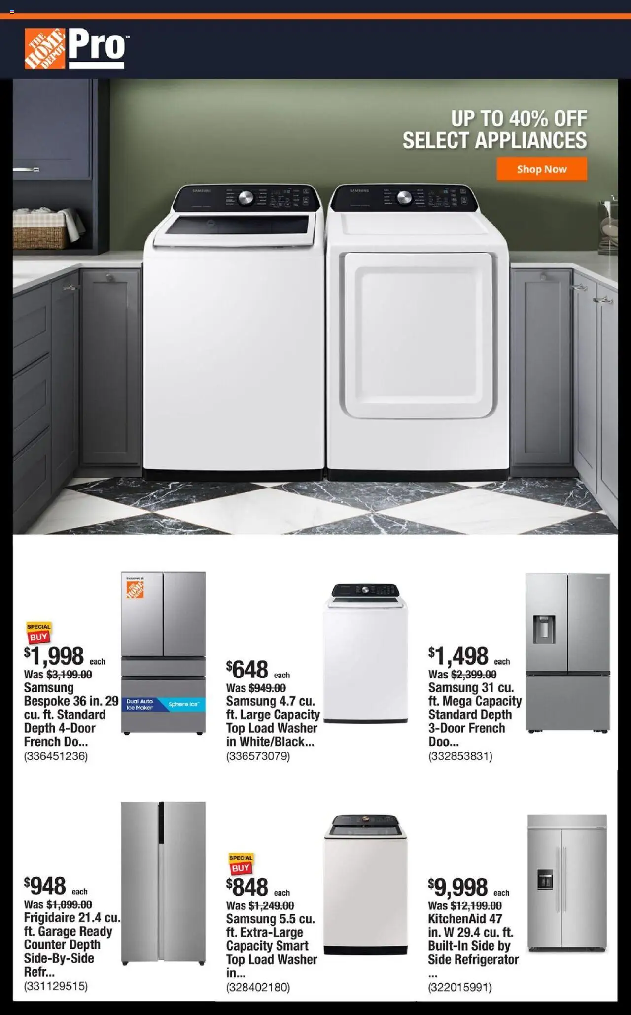Home Depot Shop Pro Ad - FL from 10/13/2025 - Flyer - Page number 1