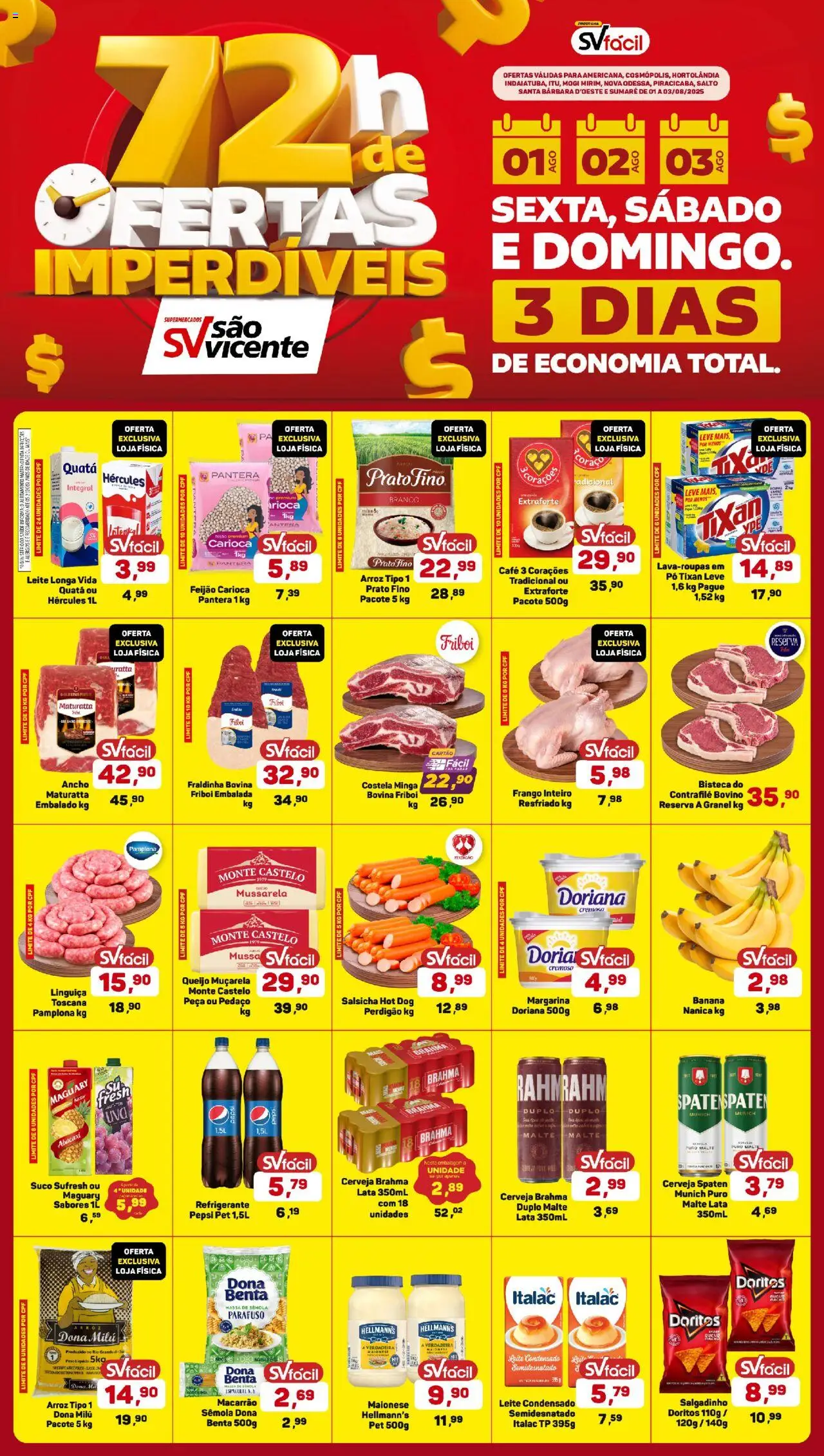 Supermercados São Vicente folheto "Ofertas da semana" válido a partir de 01/08/2025 - número de página 1
