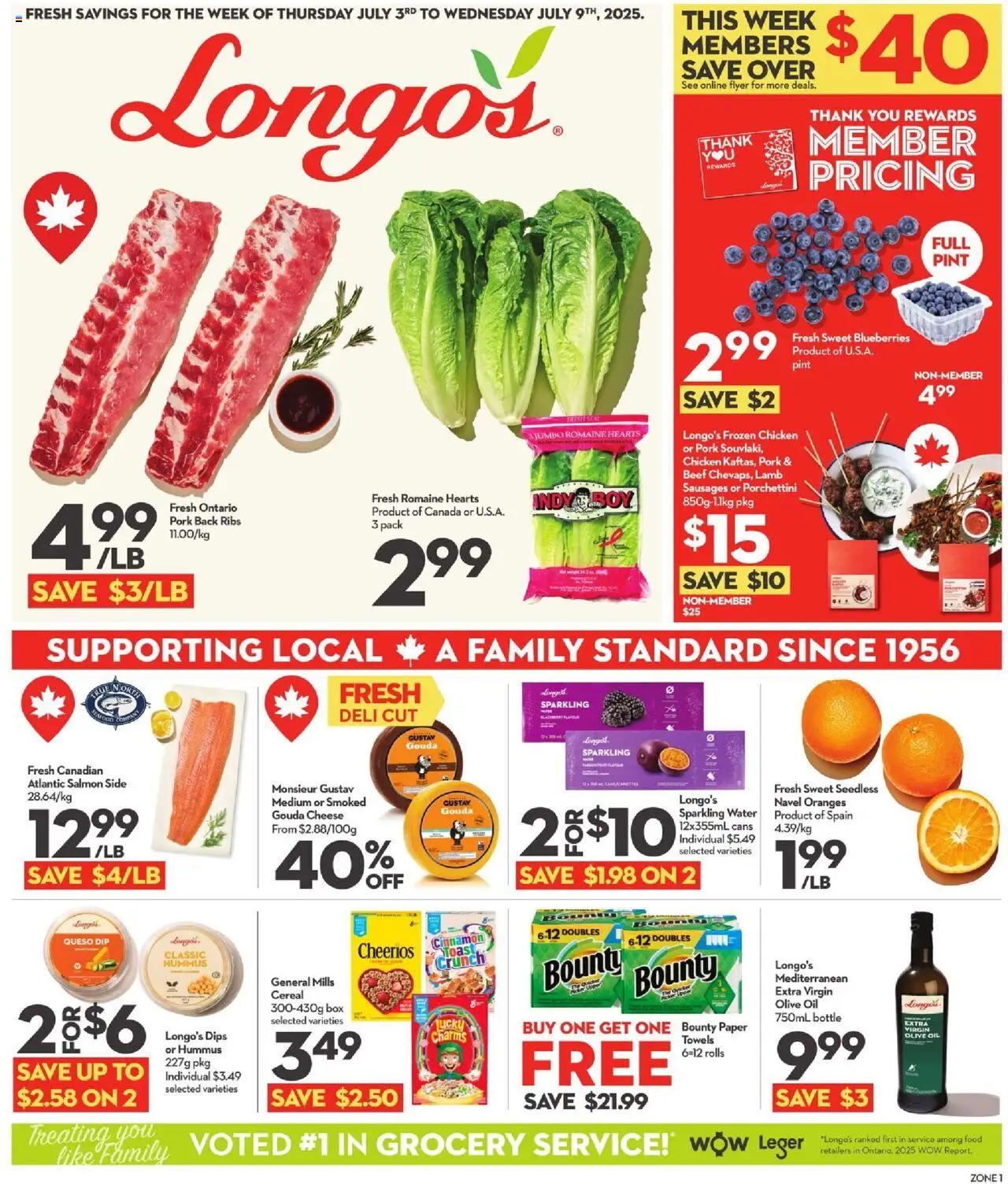 Longo's flyer valid from Jul 03, 2025 - page number 1 - Thé