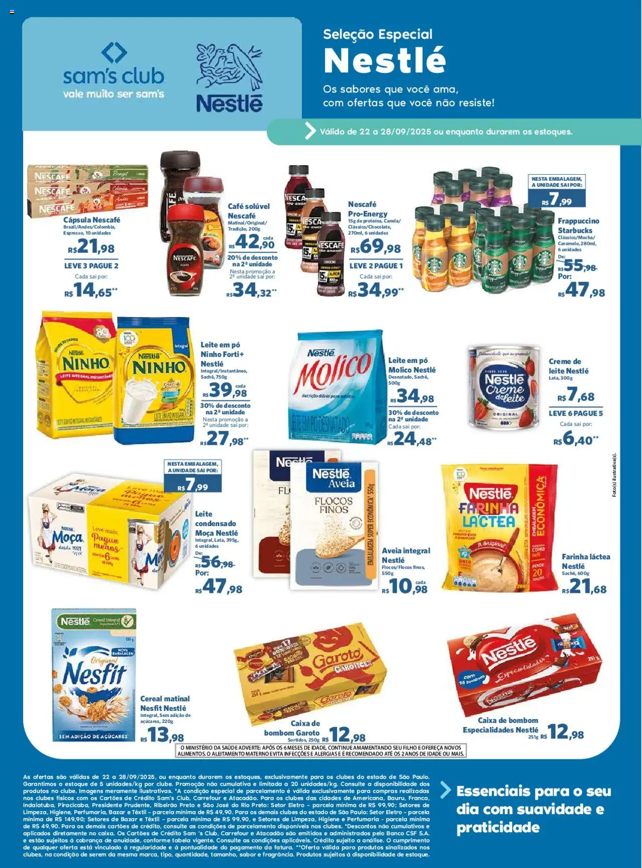 Sam's Club folheto "Ofertas Nestlé" válido a partir de 22/09/2025 - número de página 1
