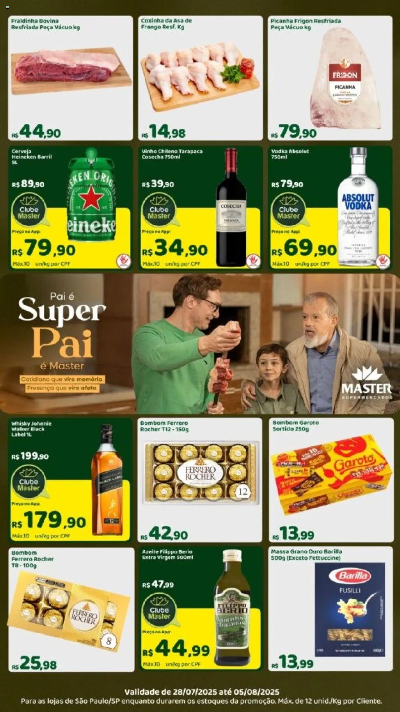 Master folheto "Ofertas Super Pai" válido a partir de 28/07/2025 - número de página 1
