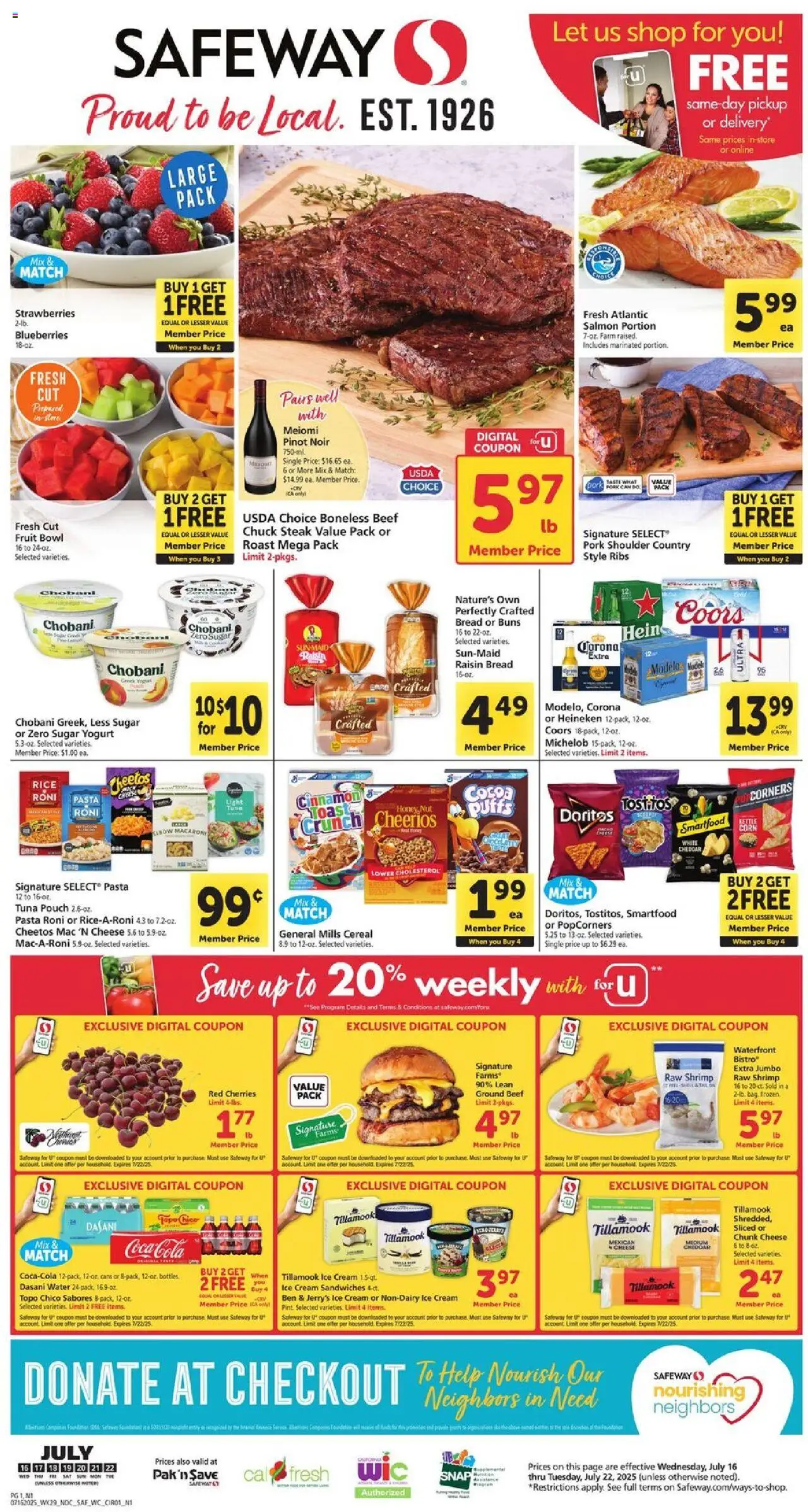 Safeway Weekly Ad from 07/16/2025 - Flyer - Page number 1