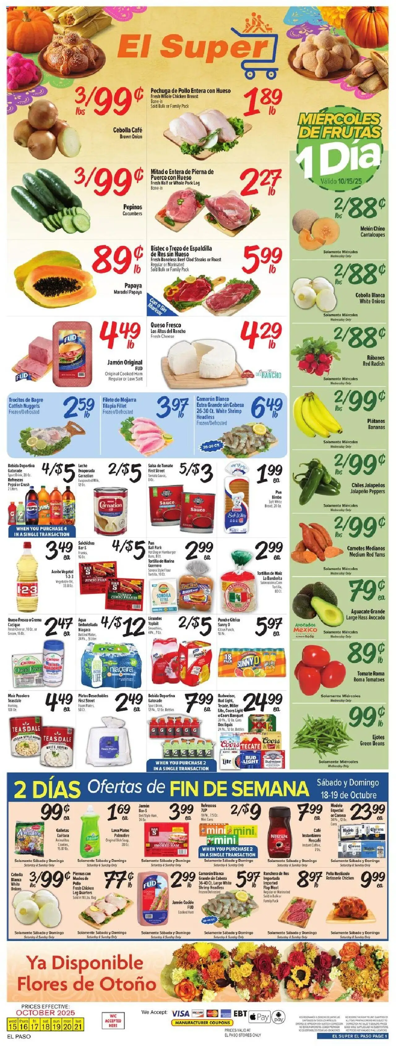 El Super Weekly Ad - TX from 10/15/2025 - Flyer - Page number 1