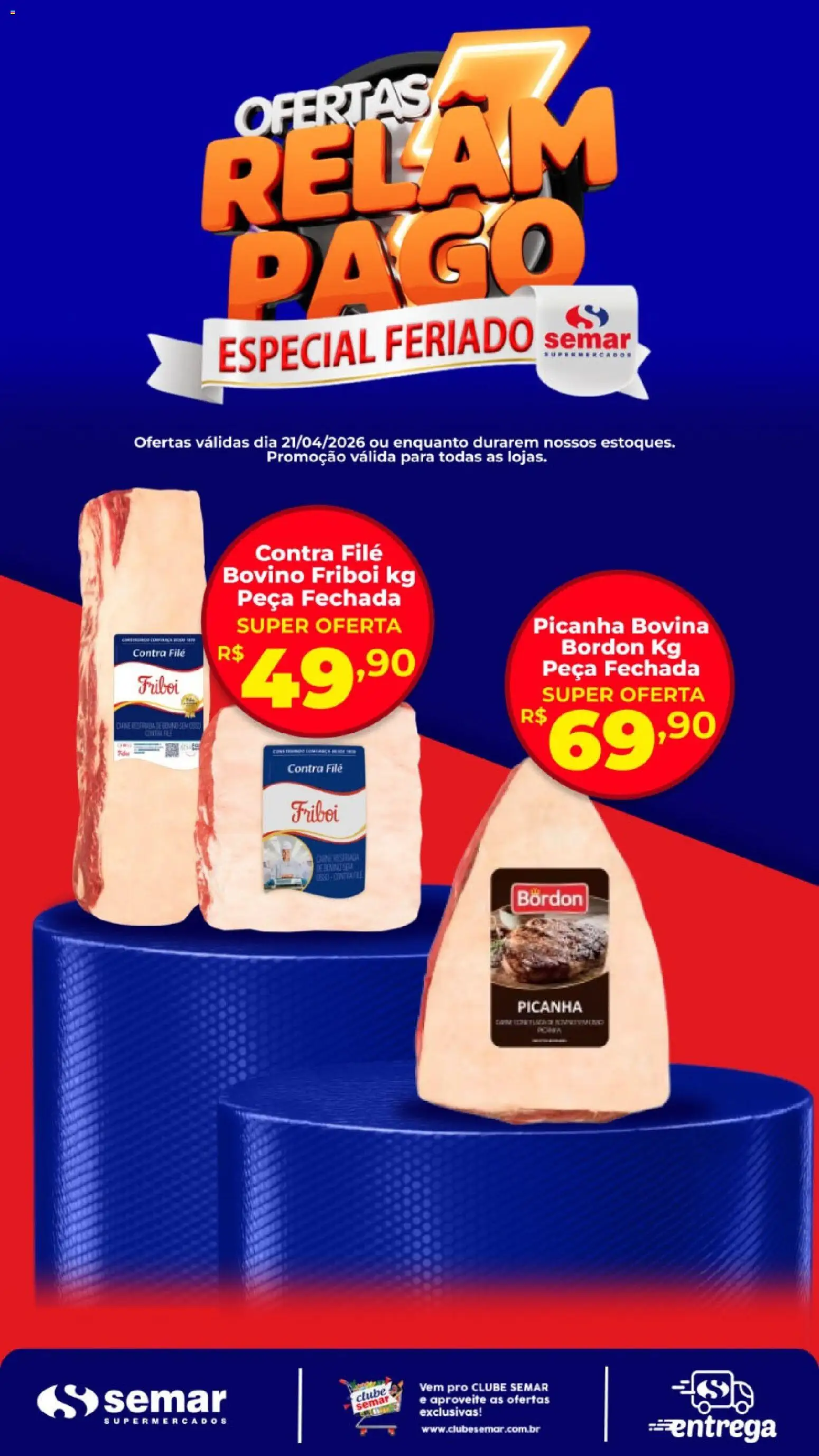 Pré-Visualização do folheto "Semar Supermercado ofertas Feriado" da loja Semar Supermercado válido a partir de 21/04/2026