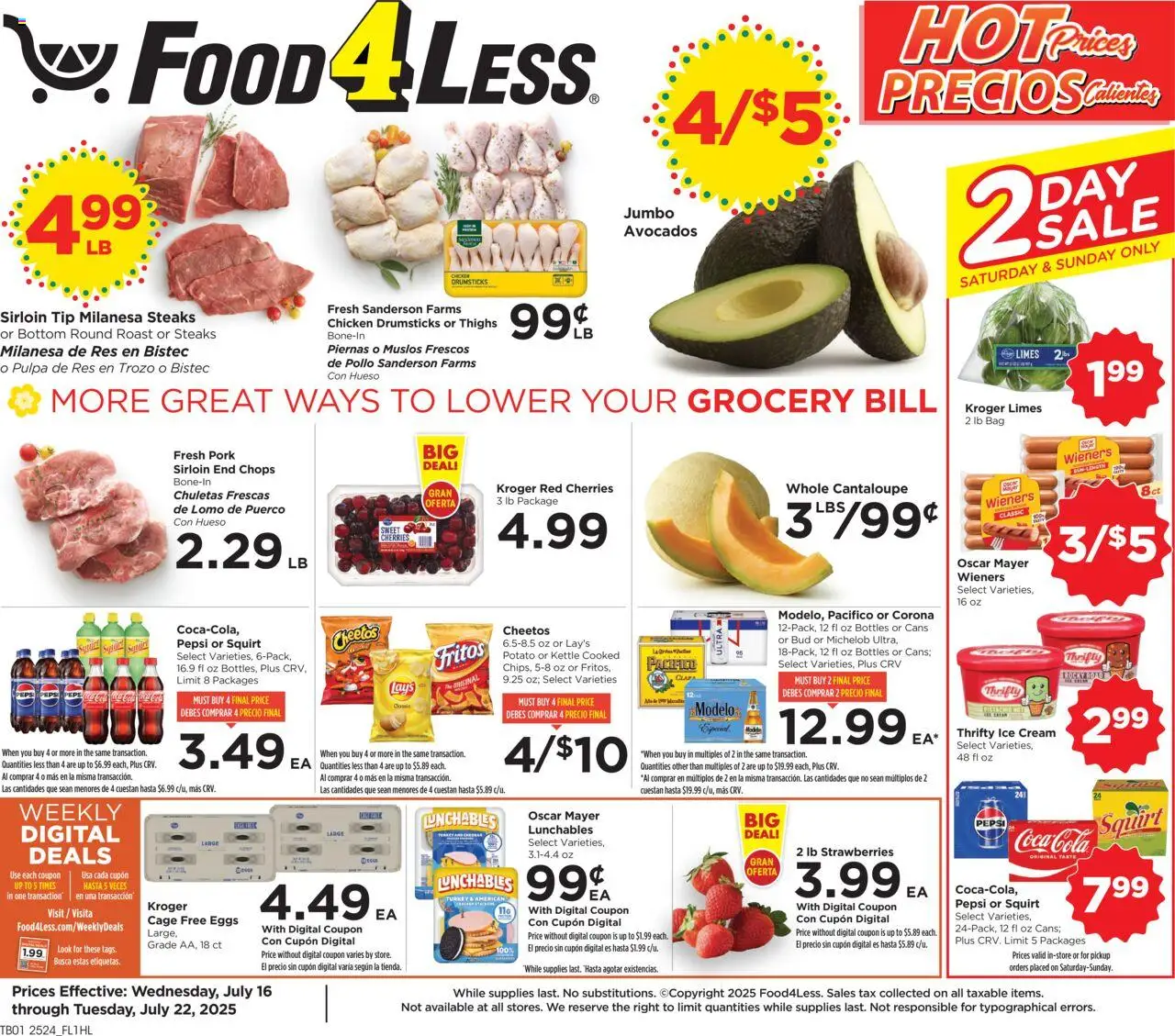 Food 4 Less Weekly Ad from 07/16/2025 - Flyer - Page number 1