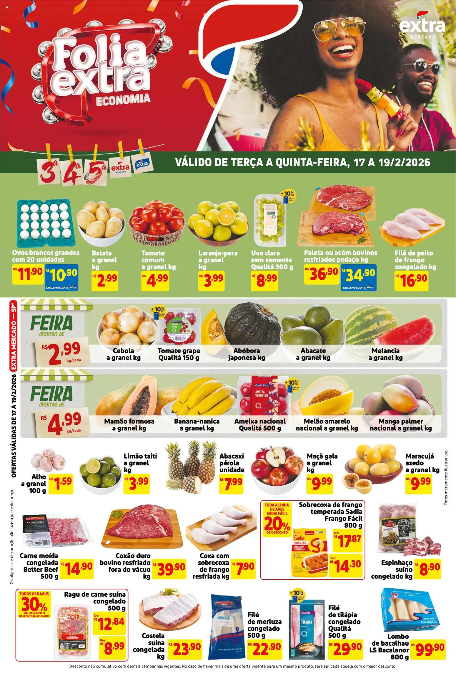 Pré-Visualização do folheto "Ofertas de Mercado Terça e Quinta" da loja Extra válido a partir de 17/02/2026