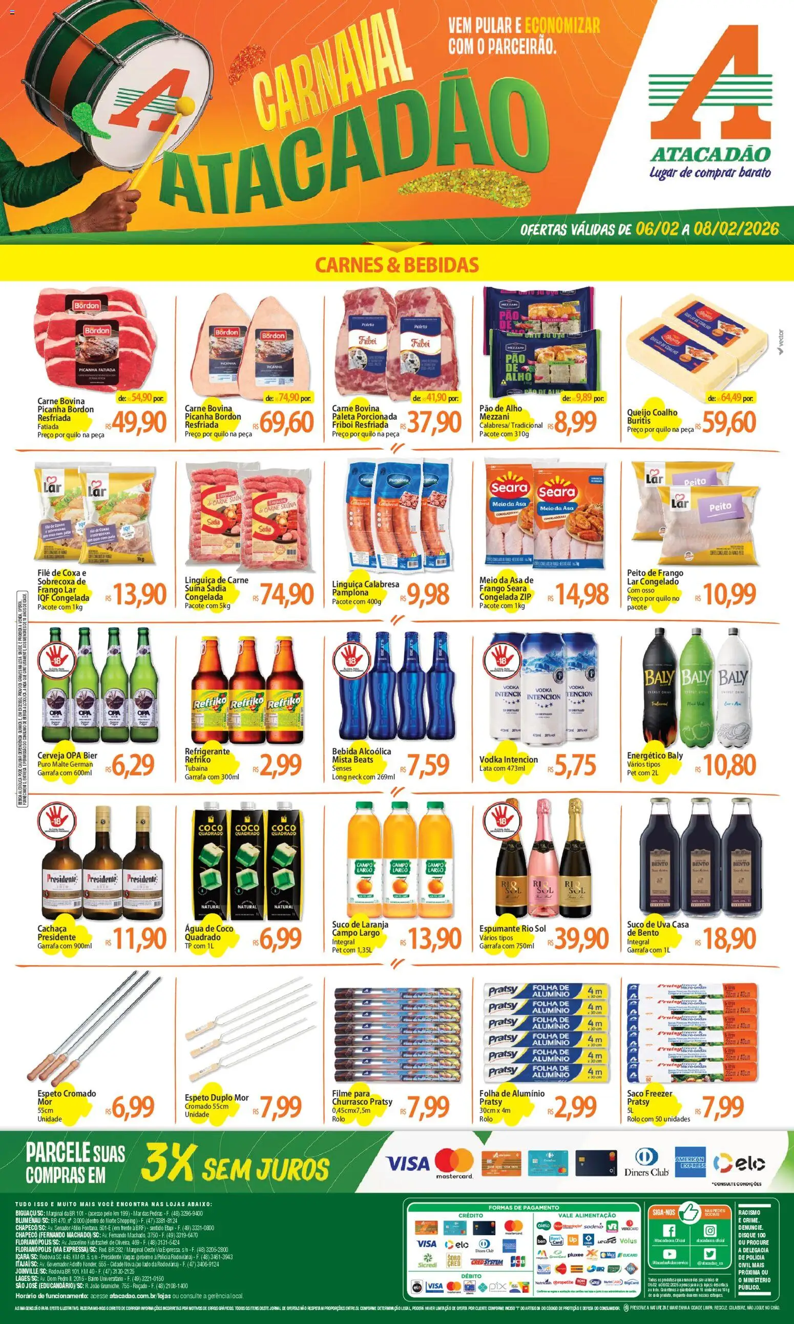 Pré-Visualização do folheto "Ofertas - SC" da loja Atacadão válido a partir de 06/02/2026