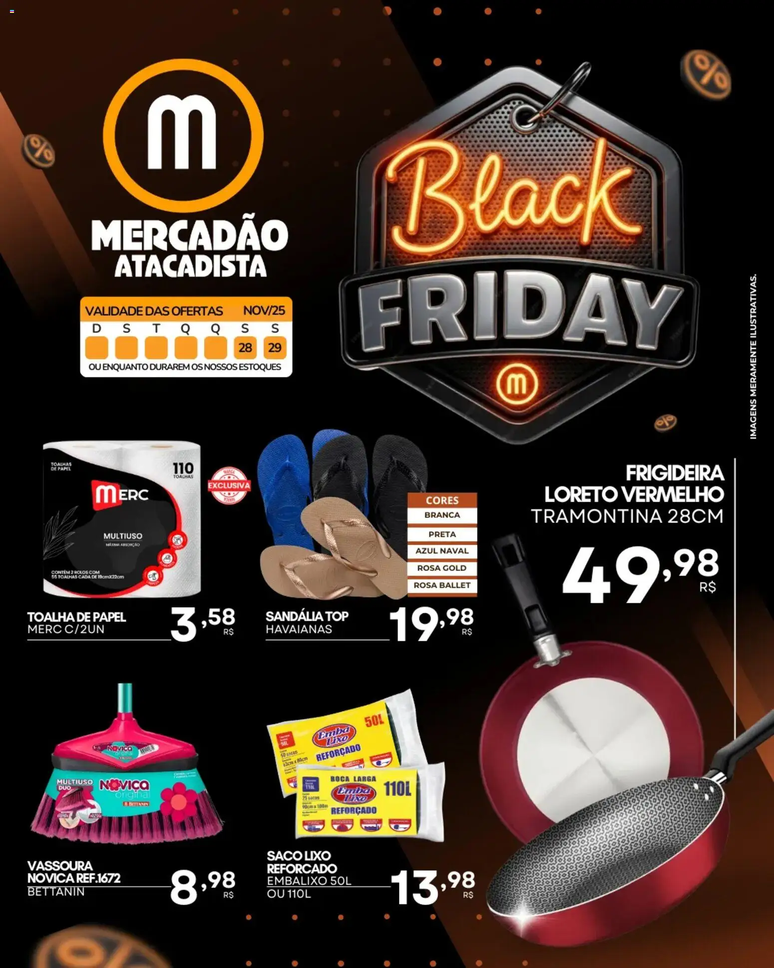 Pré-Visualização do folheto "Black Friday" da loja Mercadão Atacadista válido a partir de 28/11/2025