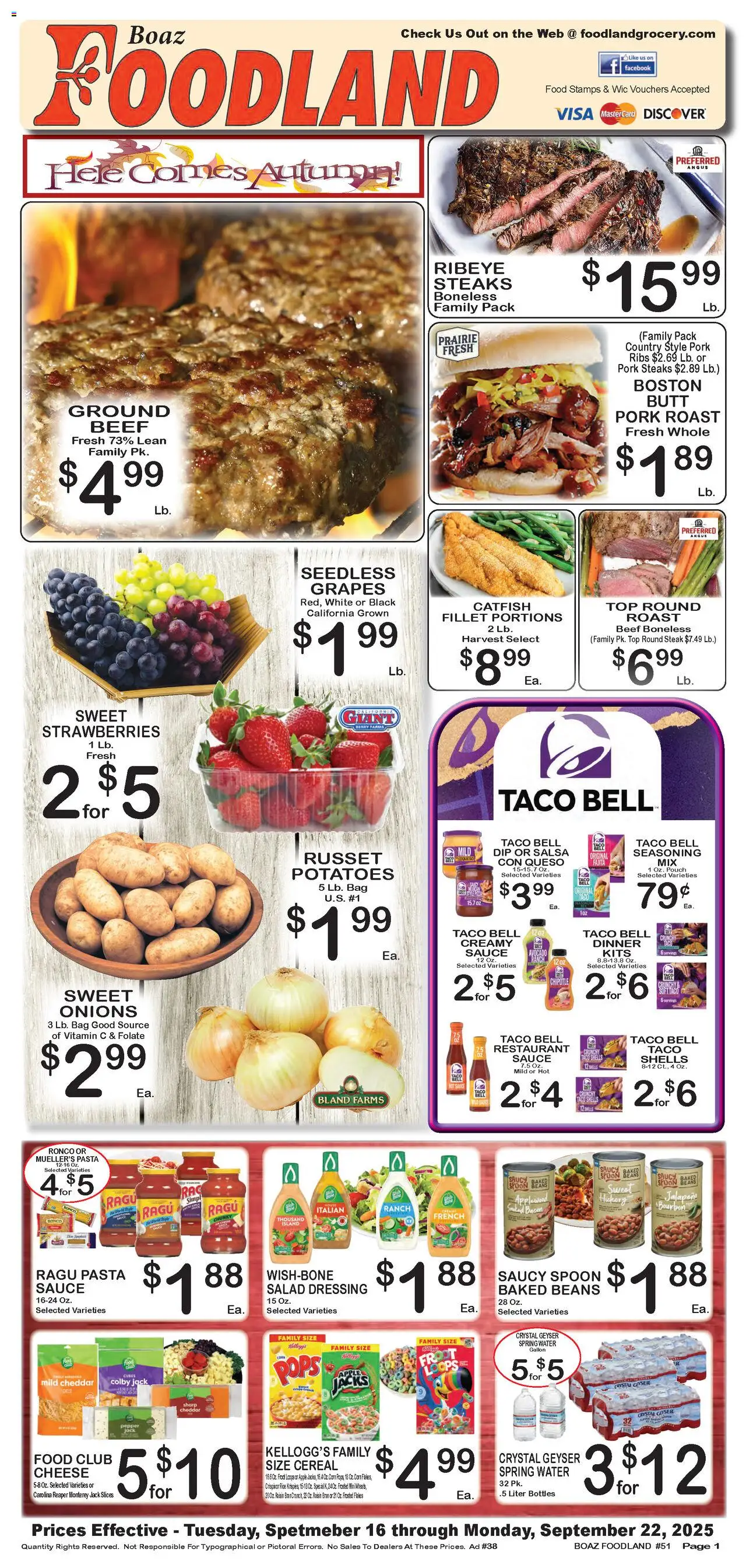 Foodland Weekly Ad from 09/16/2025 - Flyer - Page number 1
