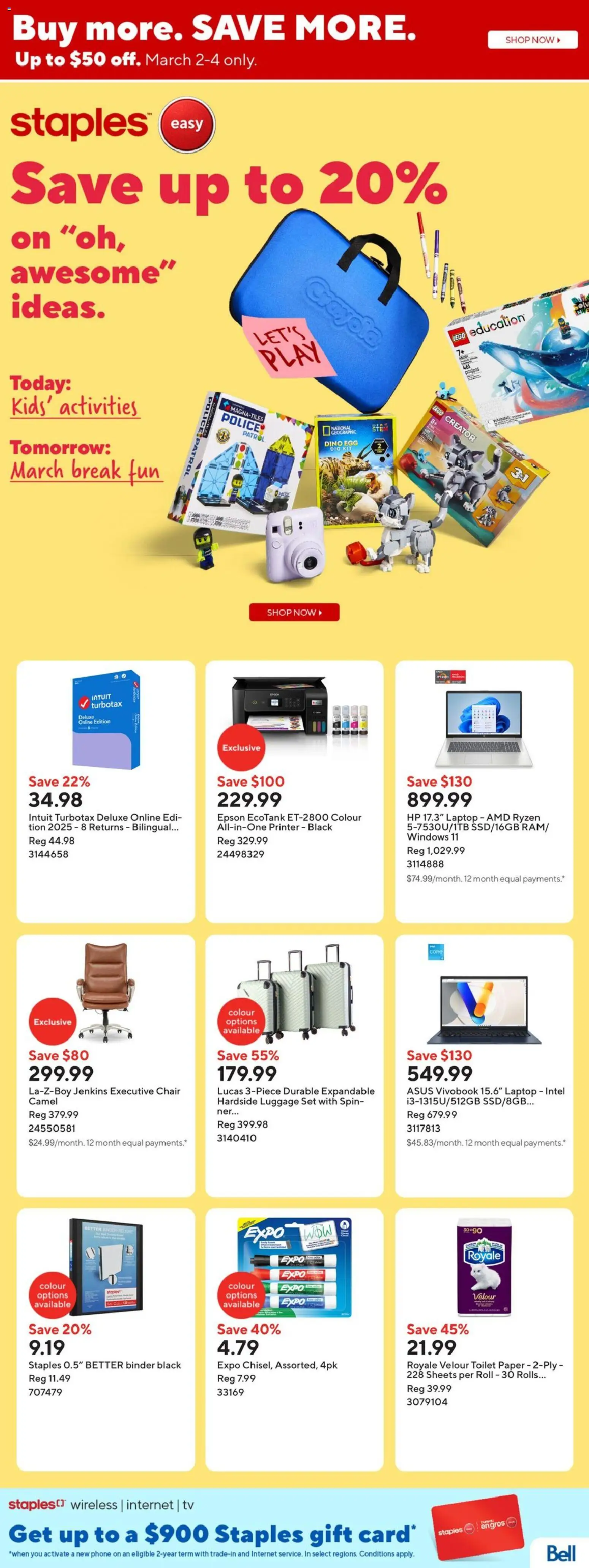 Preview of leaflet Staples weekly flyer / circulaire from shop Staples is valid from Feb 27, 2026