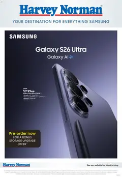 Preview of catalogue Samsung Pre-Order from shop Harvey Norman valid 26/02/2026